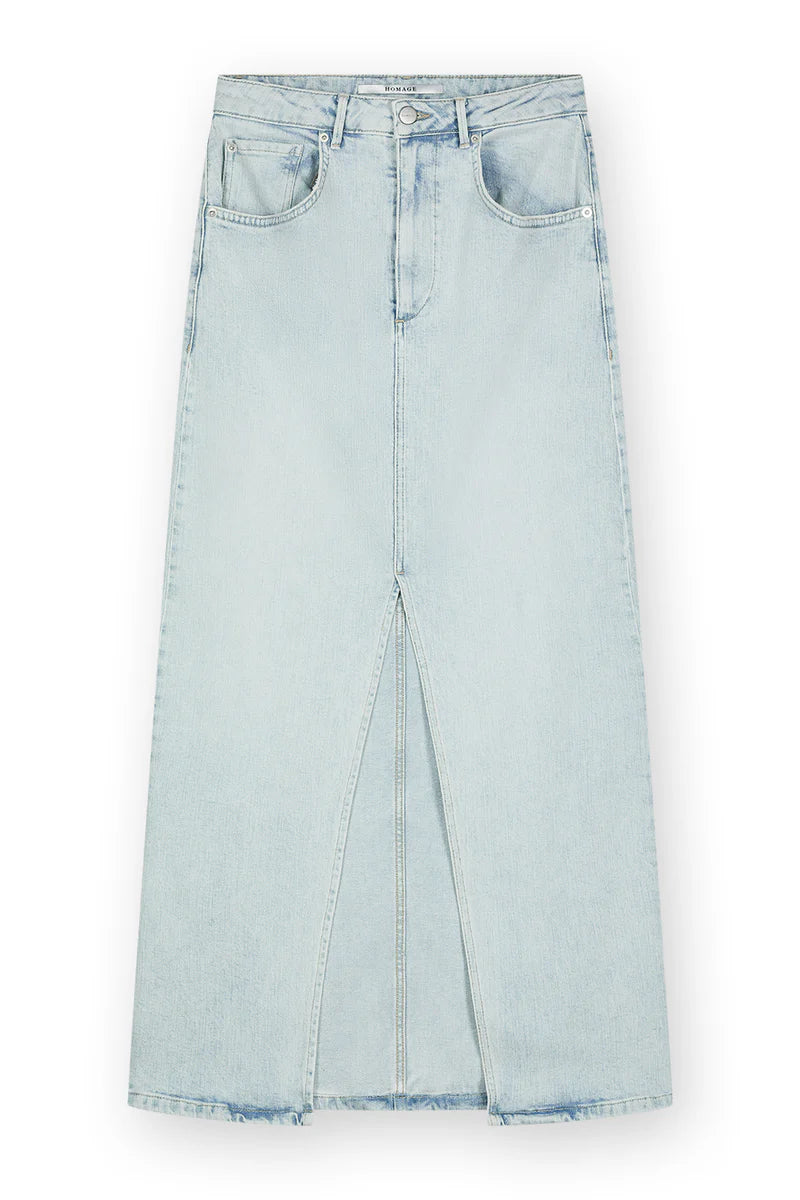 Homage - Long denim Skirt with Slit