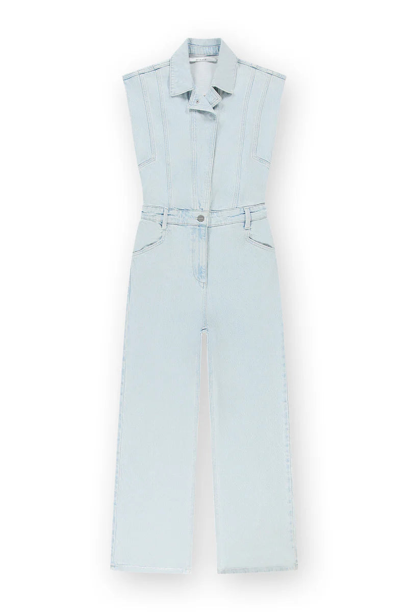 Homage to denim - Sleeveless denim Jumpsuit with straight leg