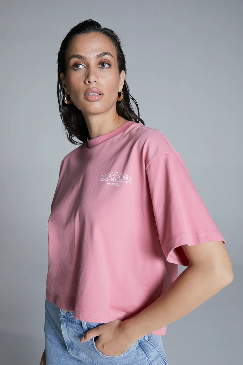 Oversized Tee with Chest Print